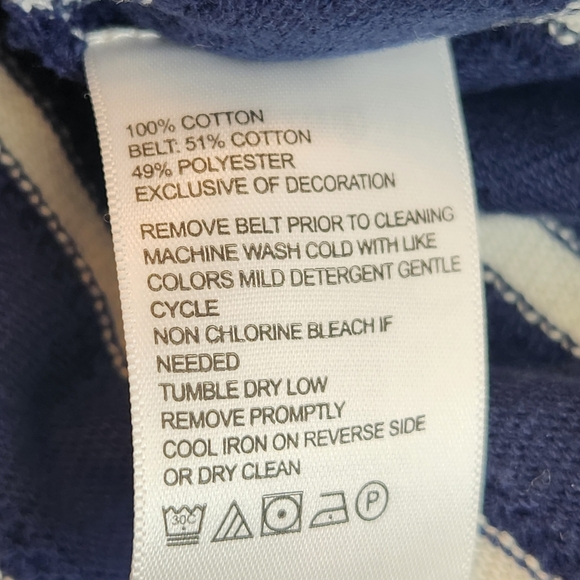 Tommy Bahama Midi Dress XL Navy Blue Cotton Sun Harbor Striped Kaftan New $200 - Picture 16 of 16